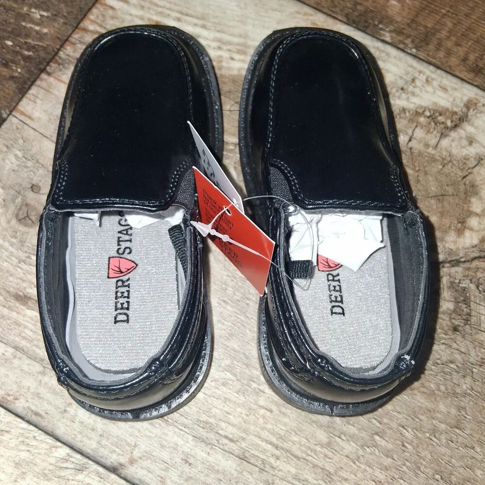 Deer Stags Toddler Brian Dress Comfort Slip-On Loafer Black Size 6TW